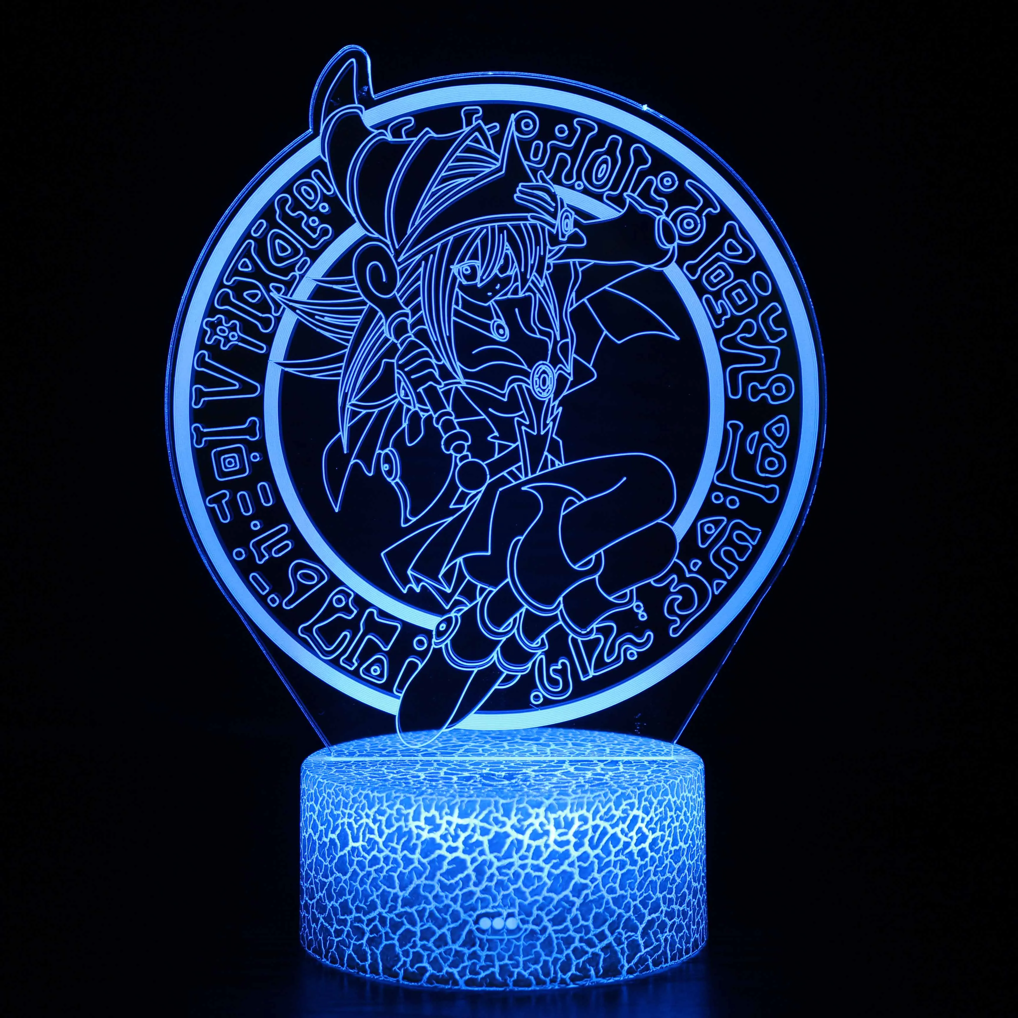 3D Luminous Anime X Maiden Warrior Sakura Black Array Magic Array Horoscope Decorative Background LED Table Lamp