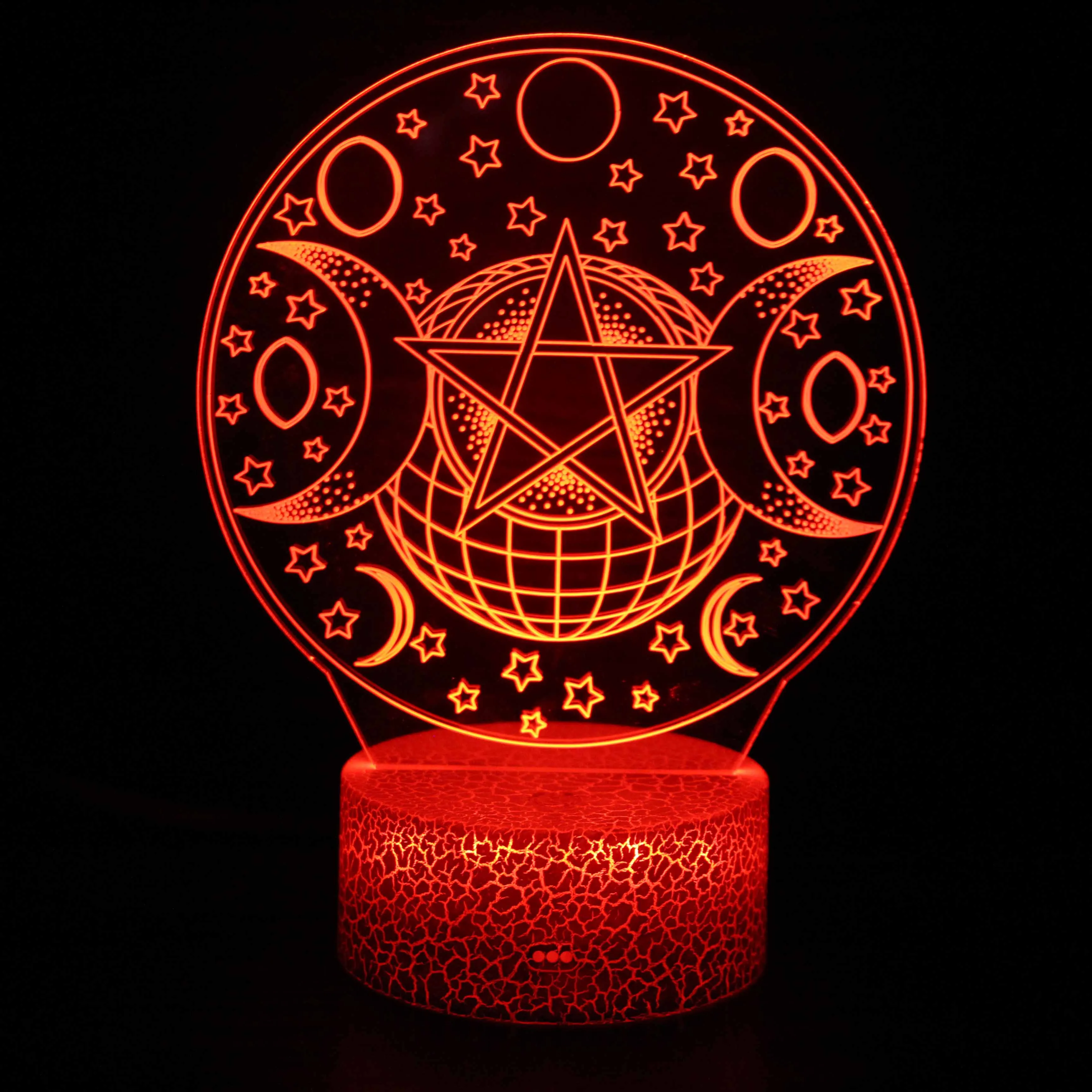 3D Luminous Anime X Maiden Warrior Sakura Black Array Magic Array Horoscope Decorative Background LED Table Lamp