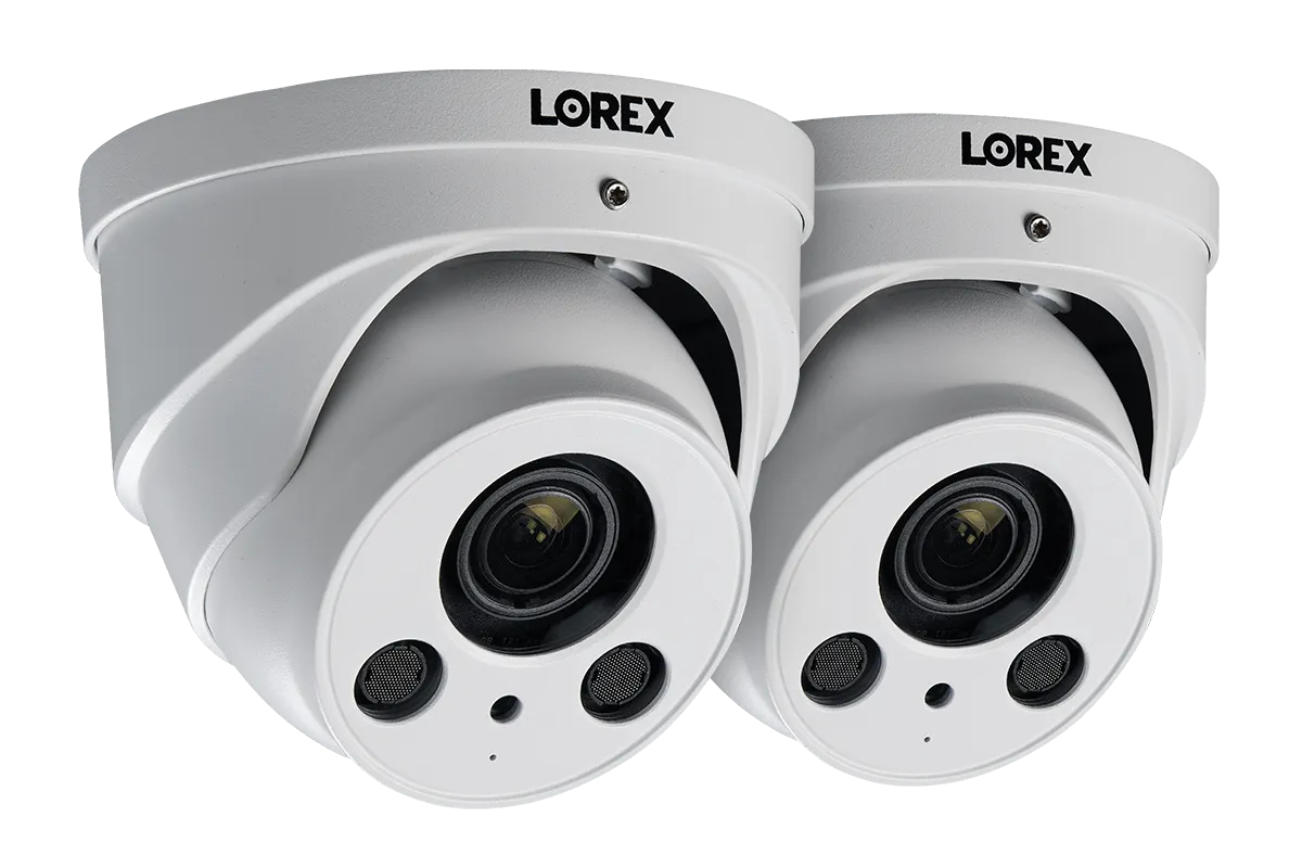 4K Nocturnal Motorized Zoom Lens IP Audio Dome Security Camera - White (2-Pack)