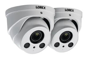 4K Nocturnal Motorized Zoom Lens IP Audio Dome Security Camera - White (2-Pack)