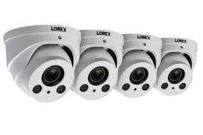 4K Nocturnal Motorized Zoom Lens IP Audio Dome Security Camera - White (4-Pack)