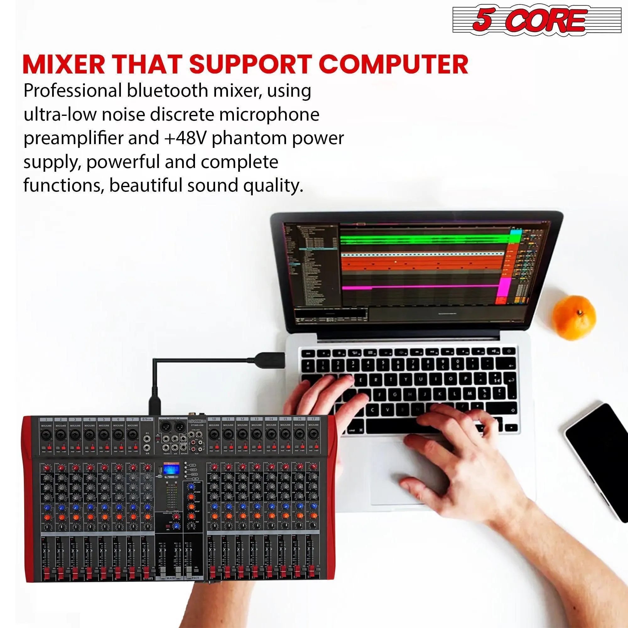 5 Core Audio Mixer DJ Equipment Digital Sound Board Mixers MX 16CH