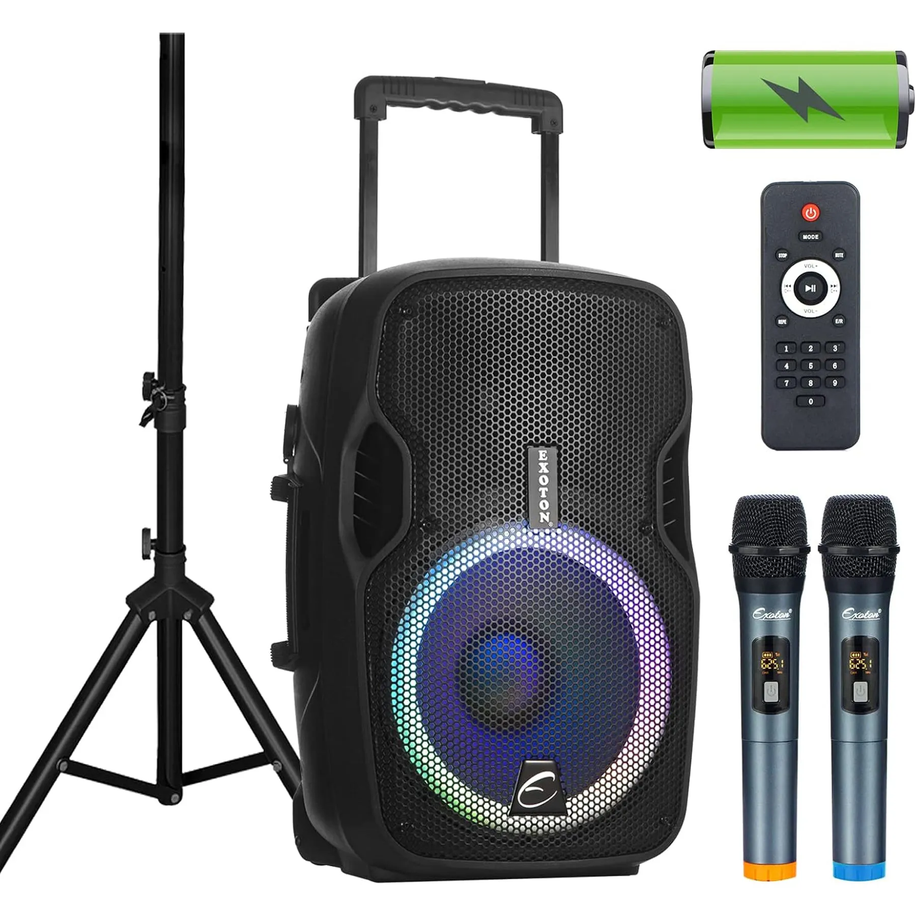 600W 12-inch Rechargeable Wireless PA Speaker With Mic