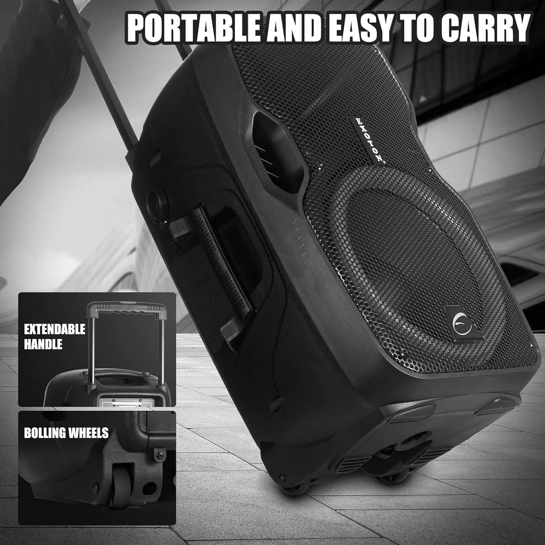 600W 12-inch Rechargeable Wireless PA Speaker With Mic