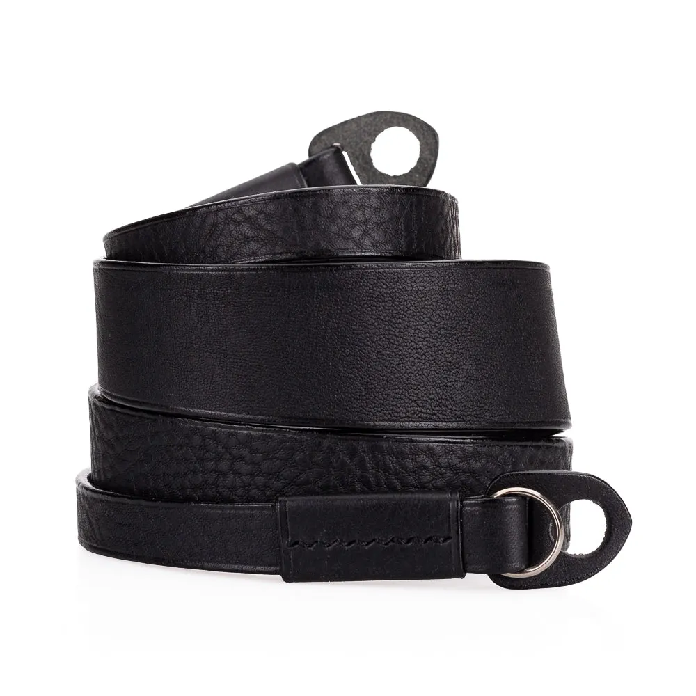 Arte di Mano Boa Neck Strap, 95cm - Minerva Black with Black Stitching