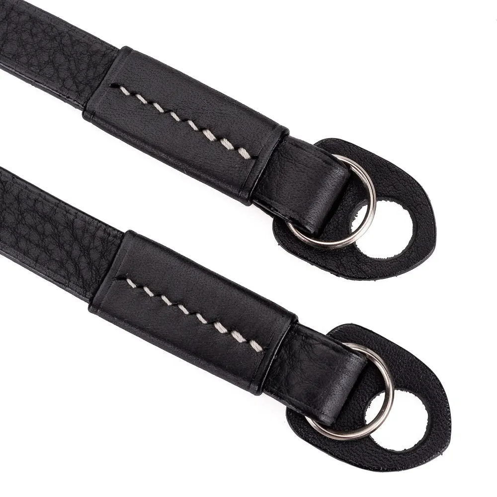 Arte di Mano Boa Neck Strap, XL, 120cm - Minerva Black with White Stitching