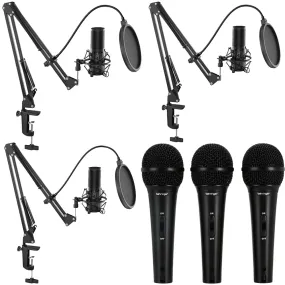 Behringer XM1800S Dynamic Vocal Instrument Mic 3-pack   3x Vivitar Streaming Microphone