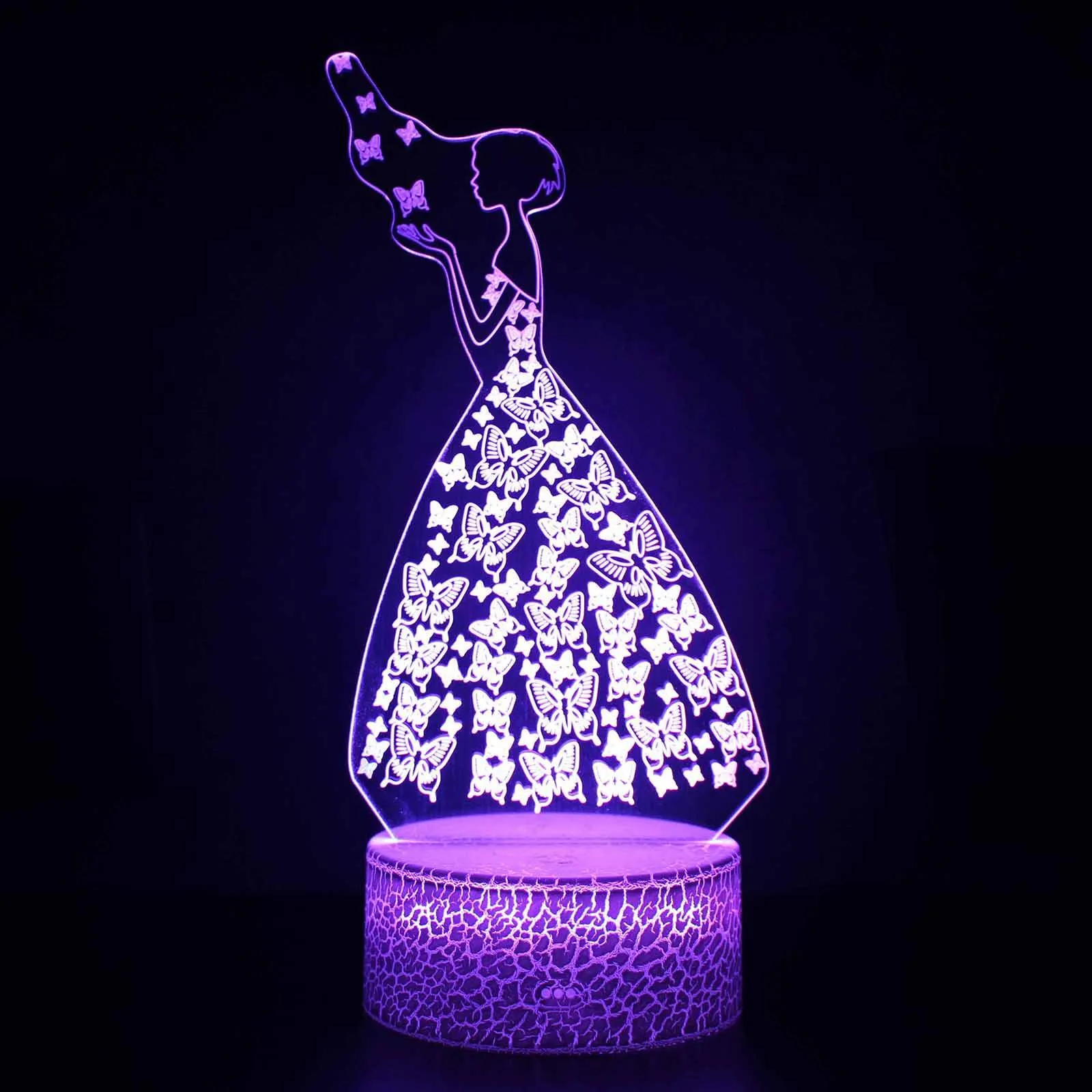 Butterfly LED Night Light Colorful 16 Colors Remote Control 3D Desk Lamp Gift