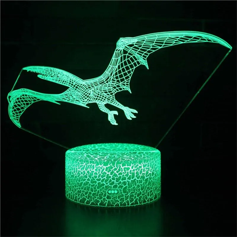 Dinosaur Little Fire Dragon LED 3D Night Light Cartoon Light Children Christmas Birthday Gift