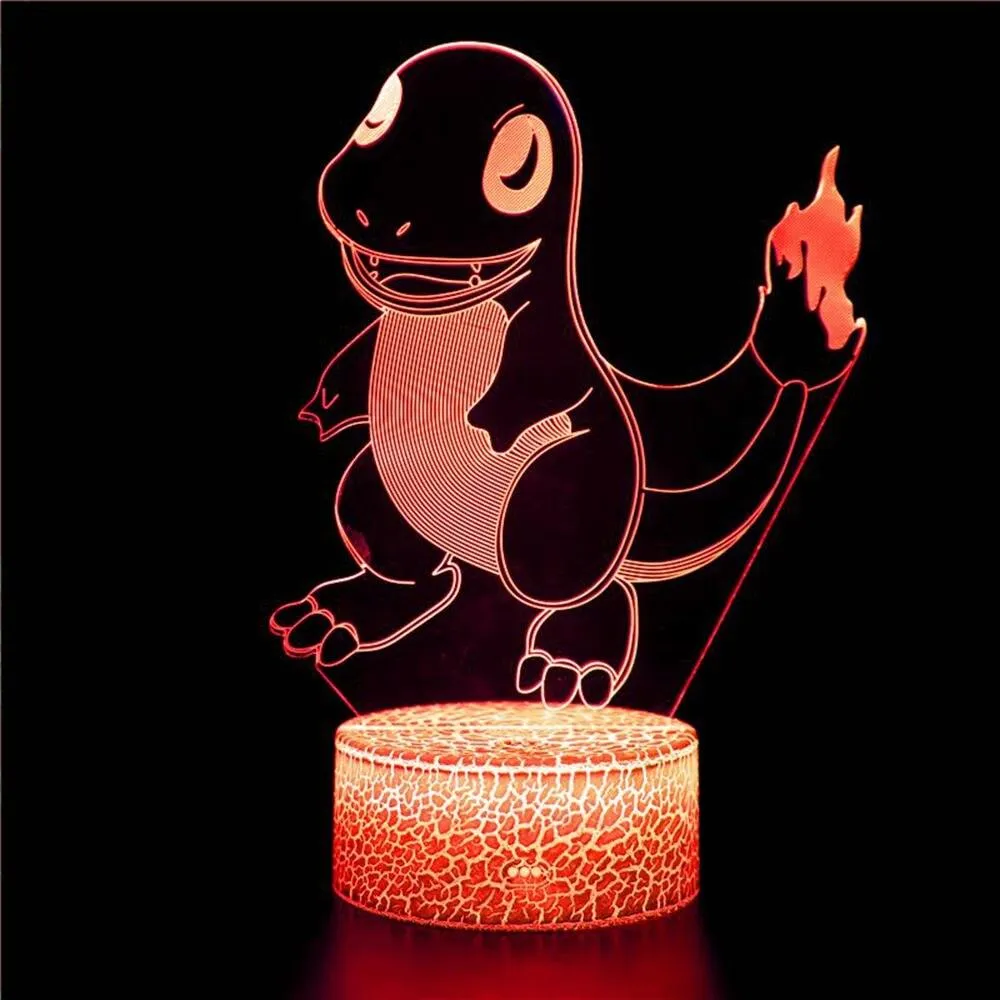 Dinosaur Little Fire Dragon LED 3D Night Light Cartoon Light Children Christmas Birthday Gift