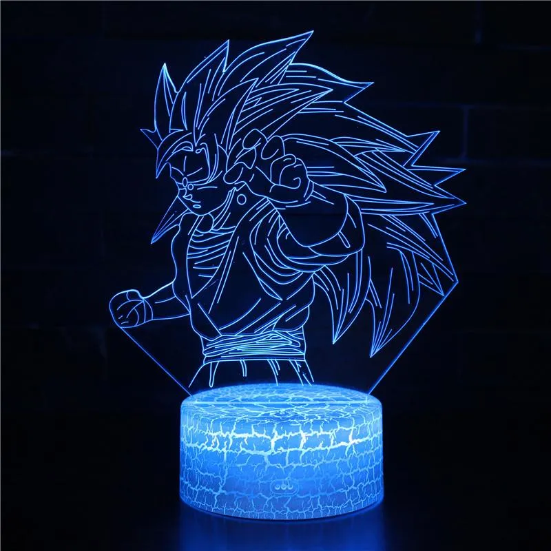 Dragon Ball Series Super Saiyan Goku 3D Night Light New Strange Colorful Touch LED Desk Lamp Creative Birthday Gift Ornaments