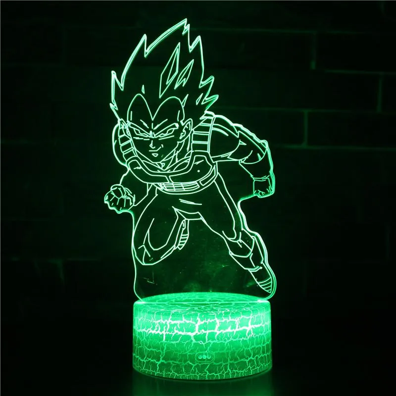 Dragon Ball Series Super Saiyan Goku 3D Night Light New Strange Colorful Touch LED Desk Lamp Creative Birthday Gift Ornaments