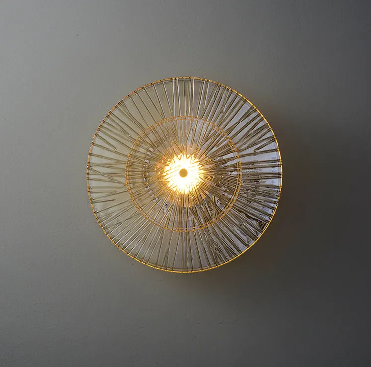 Flora Round Glass and Gold Wall Light