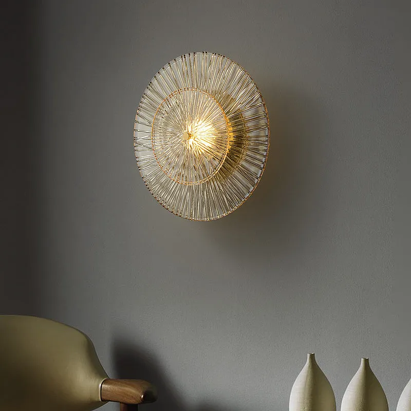 Flora Round Glass and Gold Wall Light