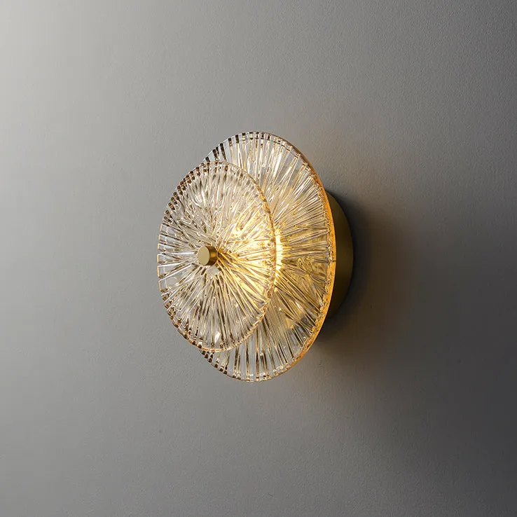 Flora Round Glass and Gold Wall Light