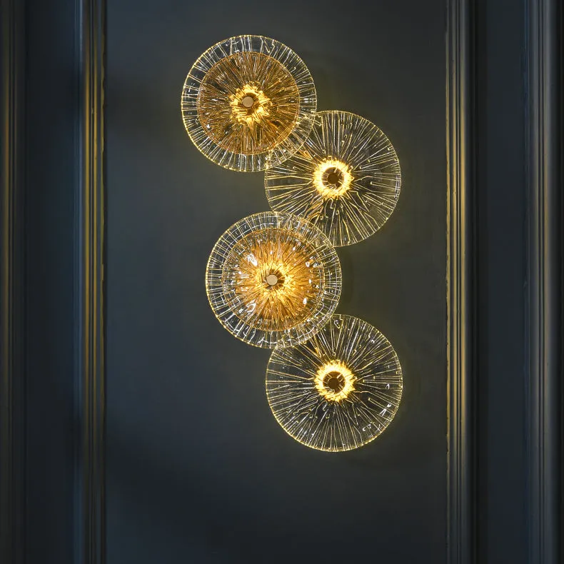 Flora Round Glass and Gold Wall Light