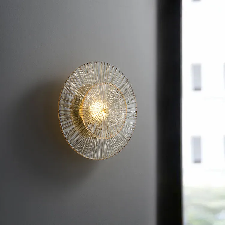 Flora Round Glass and Gold Wall Light