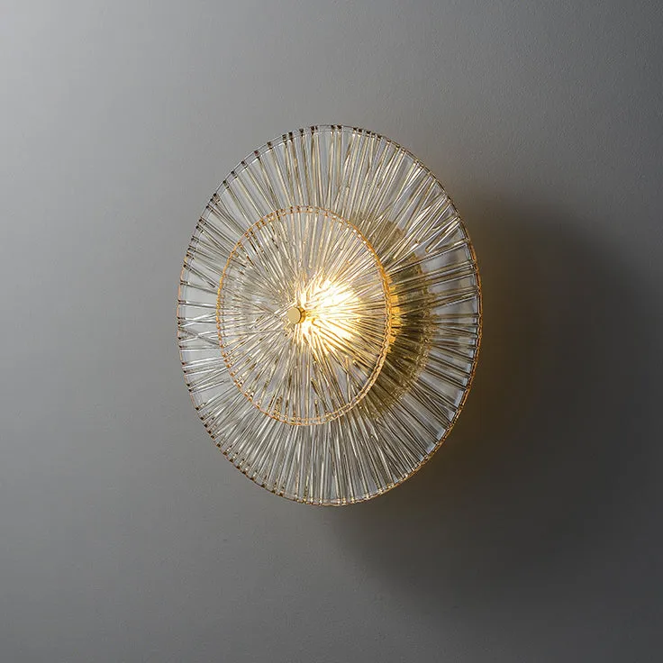 Flora Round Glass and Gold Wall Light