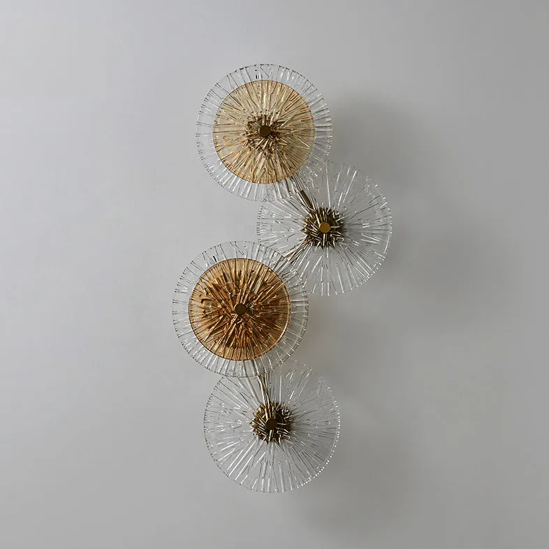 Flora Round Glass and Gold Wall Light