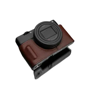 Gariz HG-RX100M6BR Leather Camera Half Case Brown for Sony RX100M6 RX100VI