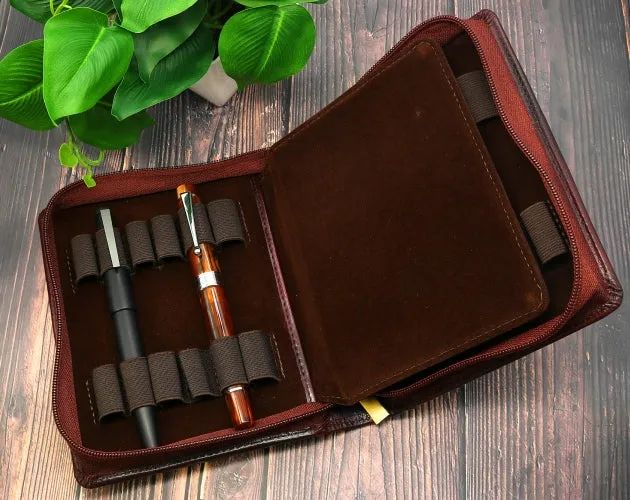 Girologio Zippered 12 Pen Case - Oxblood