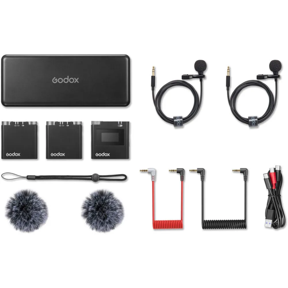 Godox Virso M2 2-Person Wireless Microphone System for Cameras and Smartphones (2 TX   1 RX)