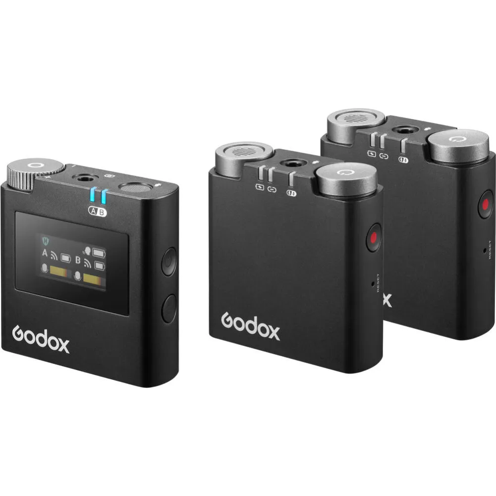 Godox Virso M2 2-Person Wireless Microphone System for Cameras and Smartphones (2 TX   1 RX)