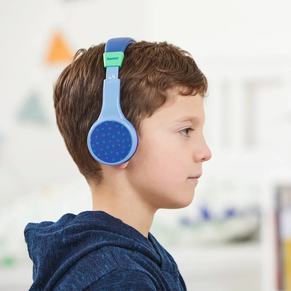 Hama Teens Guard Over-Ear Children's Bluetooth Wireless Headphone - Blue & Green | 480354