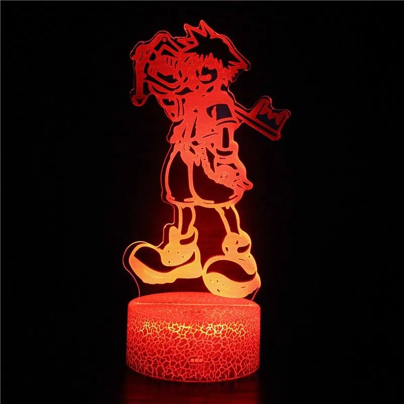 Japan Anime Kingdom Heart LED Night Light Touch Sensor Children's Room Gift Decoration Birthday Christmas Gift 3d Light