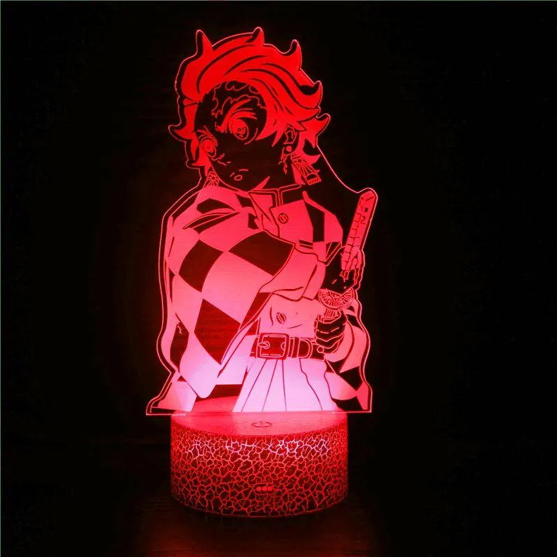 Kimetsu No Yaiba Tanjiro Kamado Figure 3d Night Lamp for Child Bedroom Decor Usb Table Lamp  Led Night Light Demon Slayer Gift