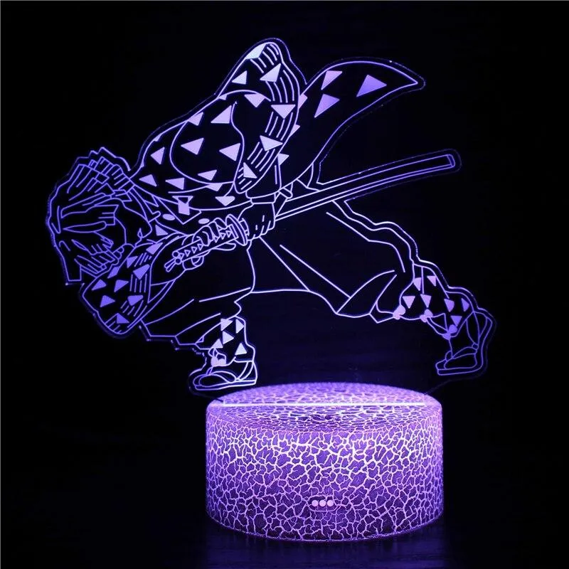 Kimetsu No Yaiba Tanjiro Kamado Figure 3d Night Lamp for Child Bedroom Decor Usb Table Lamp  Led Night Light Demon Slayer Gift