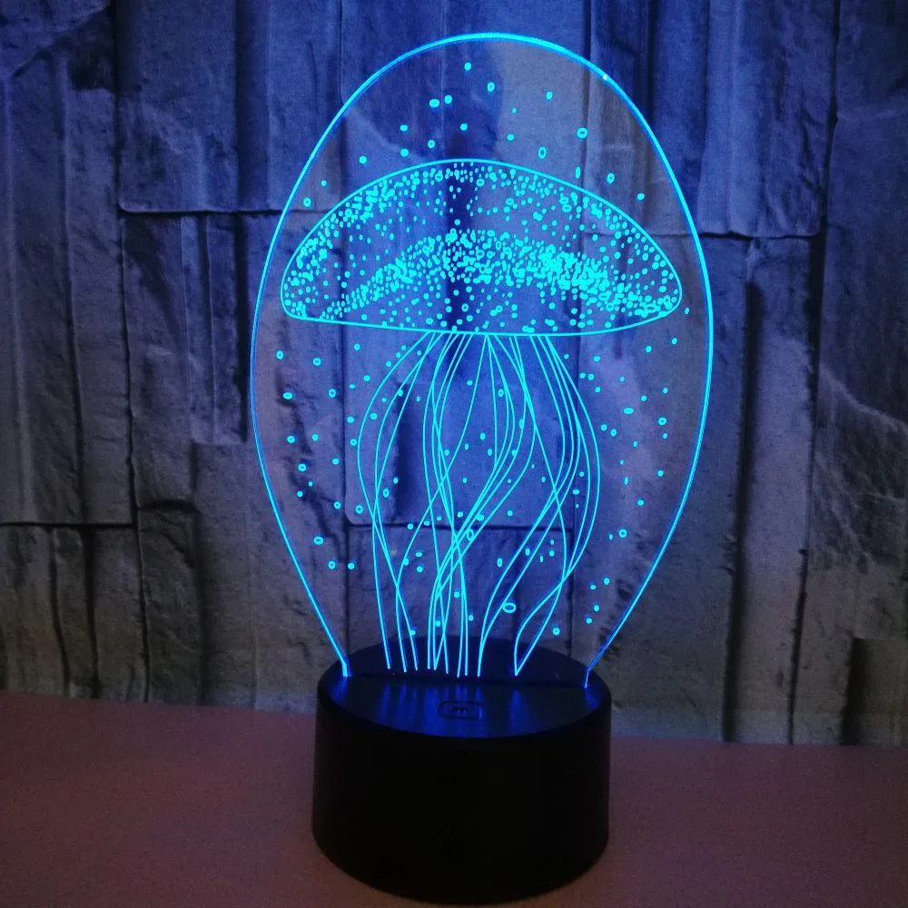 LED Night Light 3D Creative Bedroom Lamp Changeable Colors Gift Lights for Hallway Bathroom