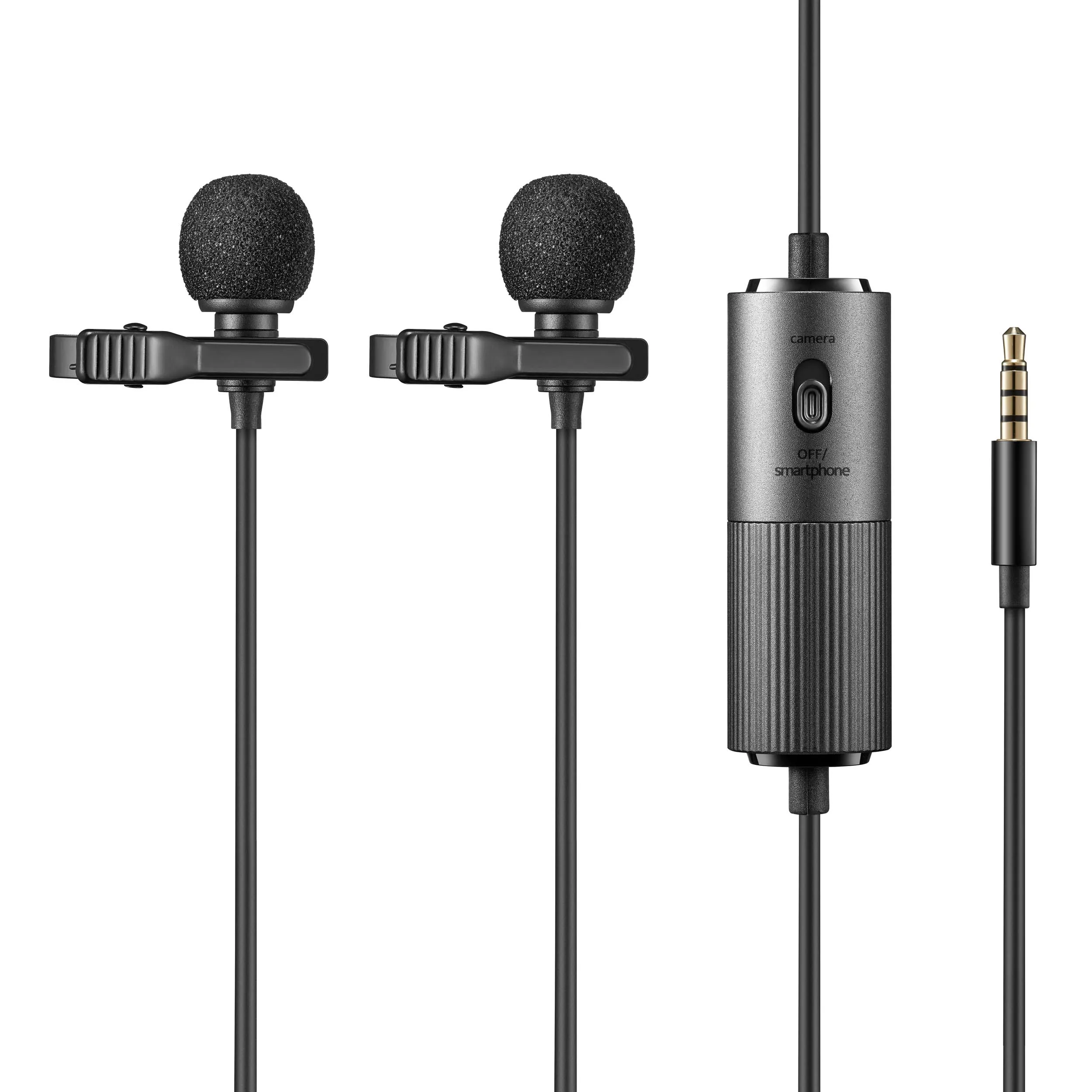 LMD-40C Omni-directional Lavalier Noise Reduction Two Lav Mics