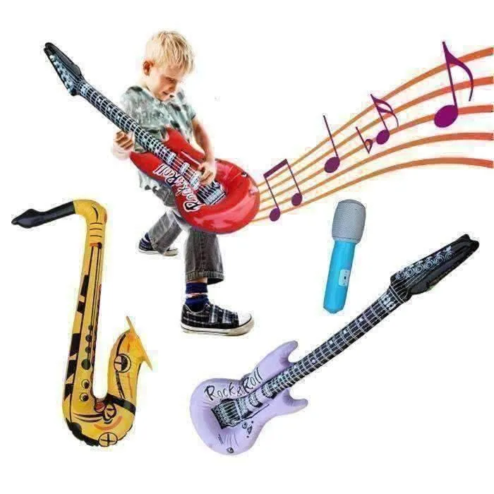 Music Themed Inflatable Guitar Microphone Saxophone Balloon Music Instrument