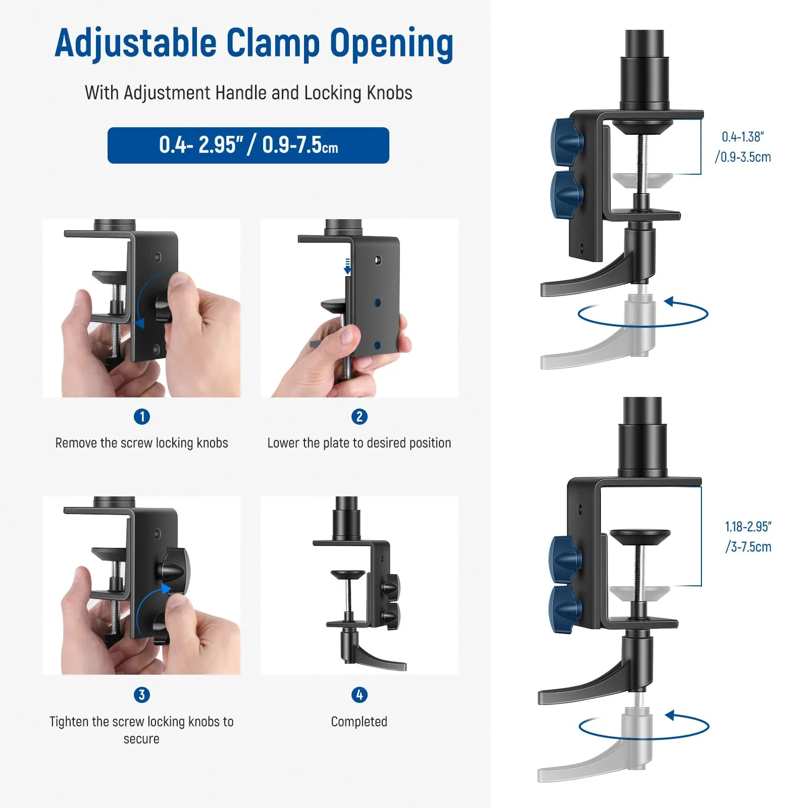 NEEWER Desk Mount C Clamp Light Stands