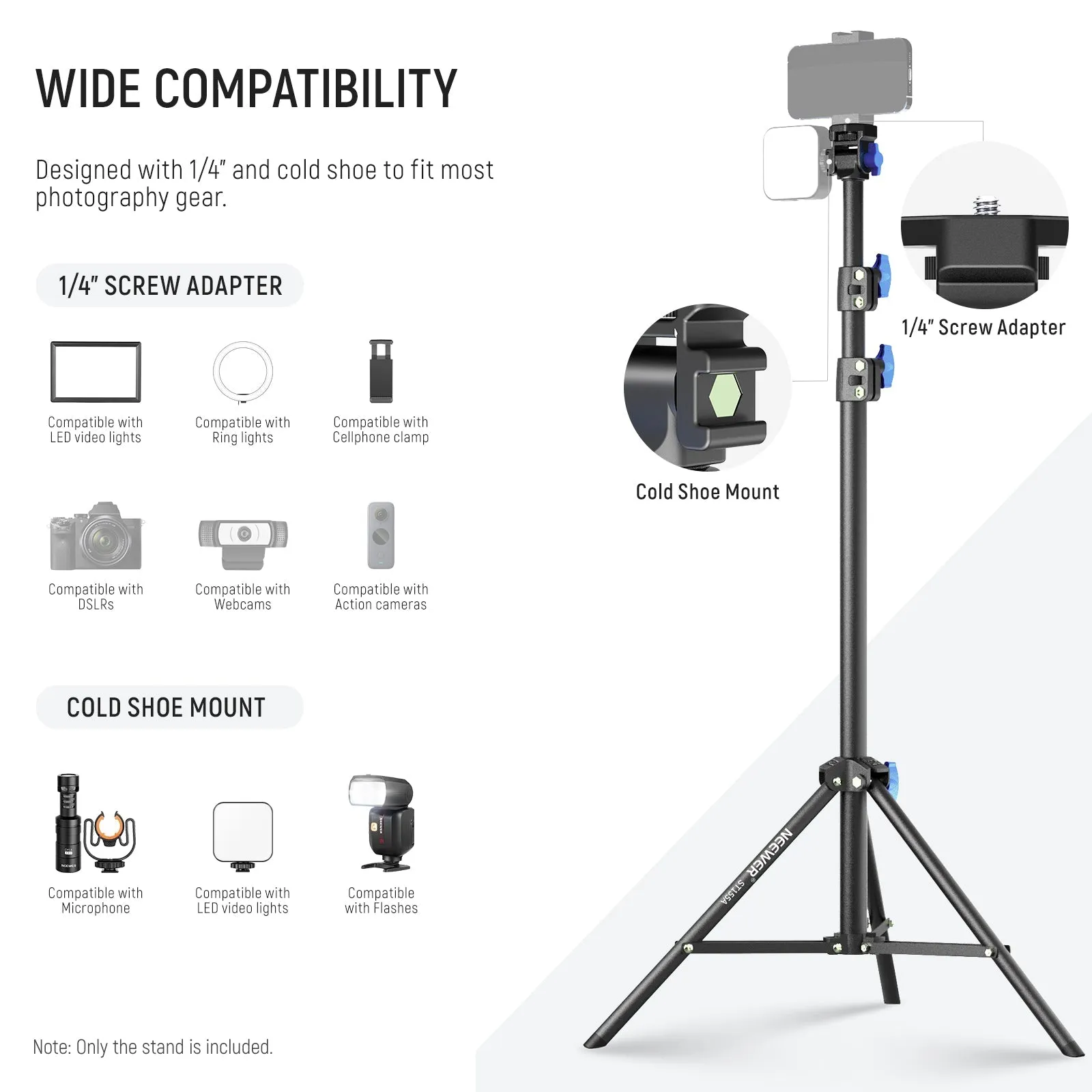 NEEWER ST155A 28"-61"/72-155cm Photography Light Stand