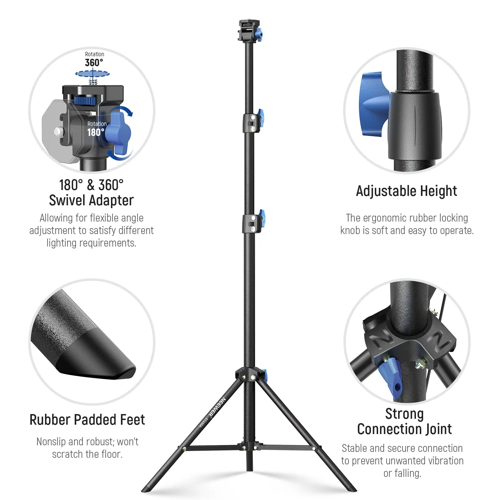 NEEWER ST155A 28"-61"/72-155cm Photography Light Stand