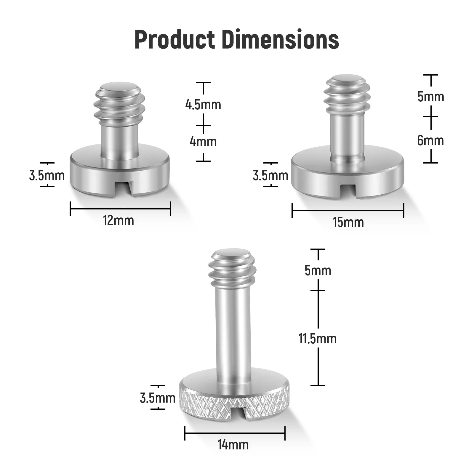 NEEWER UA026 15PCS 1/4" Screws with Storage Cases