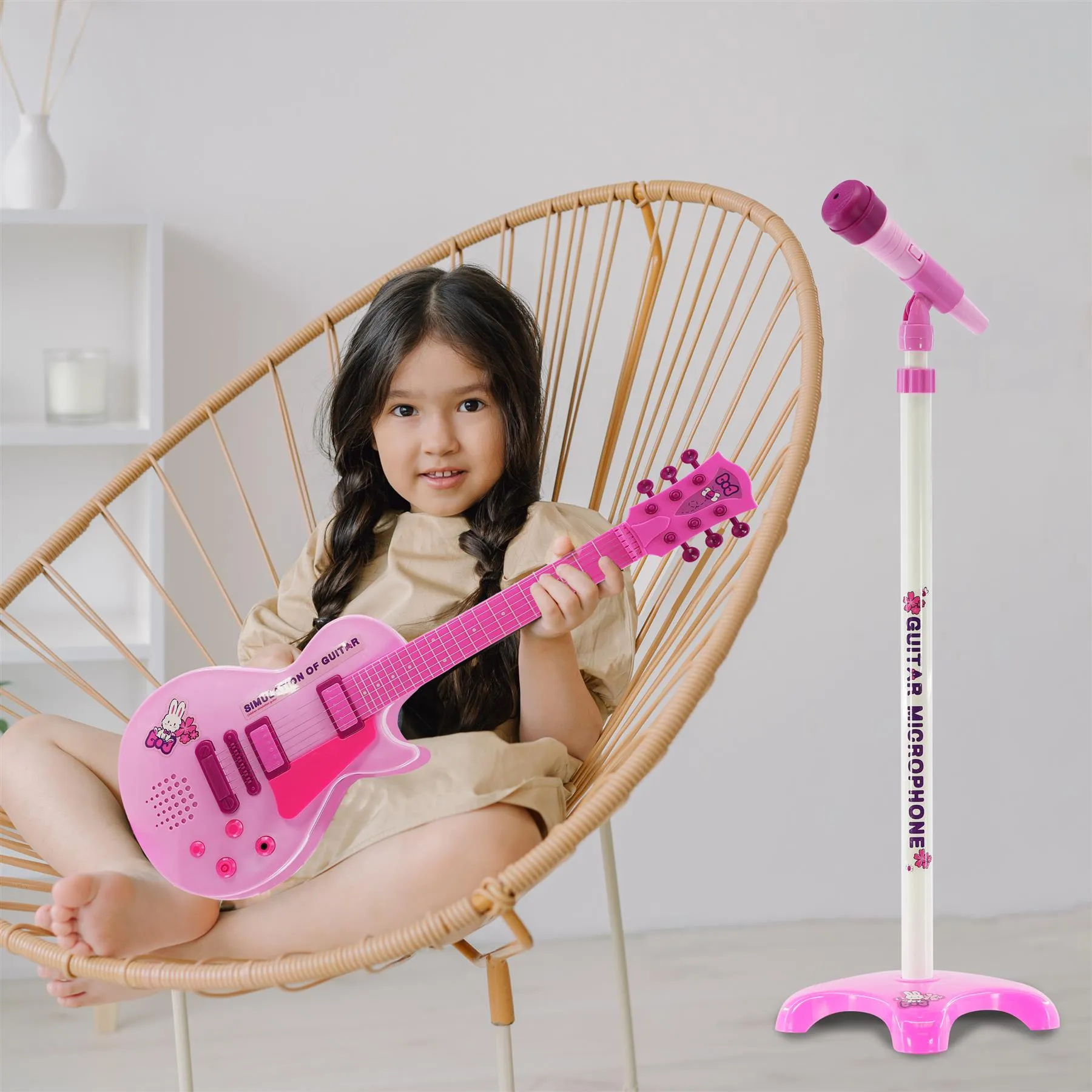 Pink Guitar Playset with Microphone & Stand