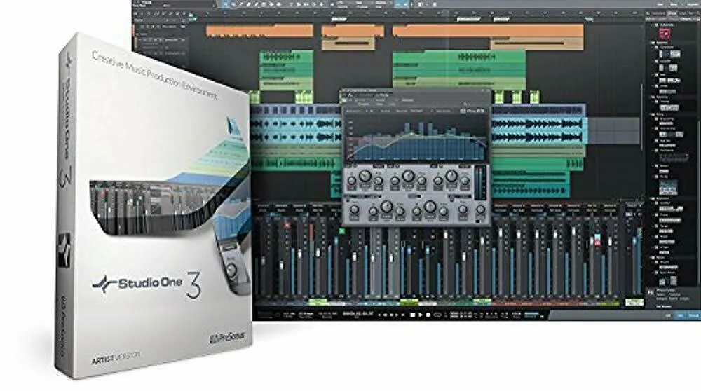 Presonus AudioBox 96 Audio Interface Full Studio Bundle with Studio One Artist Software Pack w/Eris 4.5 Pair Studio Monitors and 1/4" TRS to TRS Instrument Cable