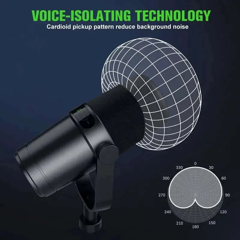 Professional Dynamic Microphone Selectable Frequency Response Mic for Studio Recording Performance Vocals For Shure SM7B