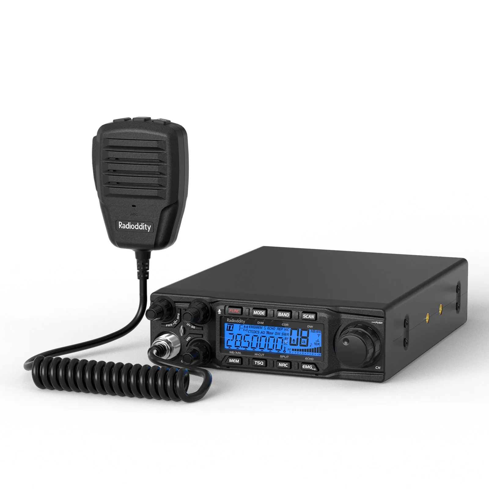 Radioddity QT80 10 Meter Radio | Max 80W | FM AM SSB CW PA | TX & RX Noise Reduction | Microphone Gain | Dual Watch