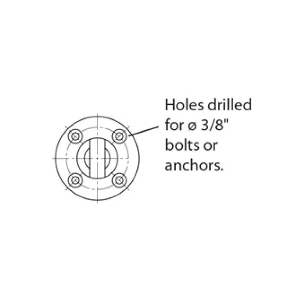 Round | Surface Mount Glass Spigot | Alloy 316