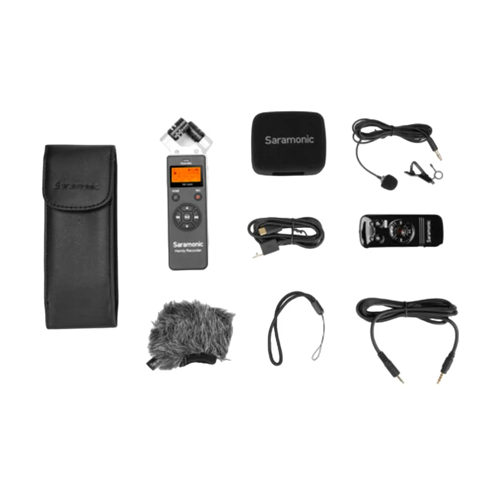 Saramonic SR-Q2M Metal Handheld Audio Recorder with X/Y Stereo Microphone, Lavalier Mic, and Remote