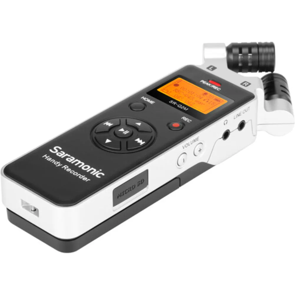 Saramonic SR-Q2M Metal Handheld Audio Recorder with X/Y Stereo Microphone, Lavalier Mic, and Remote