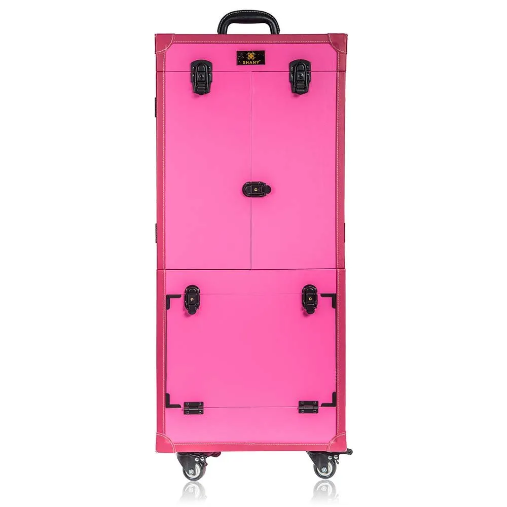 SHANY: Rebel Pro Makeup Artists Rolling Train Case with Lights - Trolley Case, 34.25"x16"x 11"