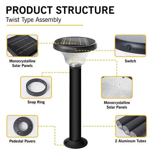 Solar Pillar Light Round Shape Long Pole - Epyz