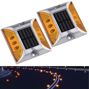 Solar Road Stud Yellow Light