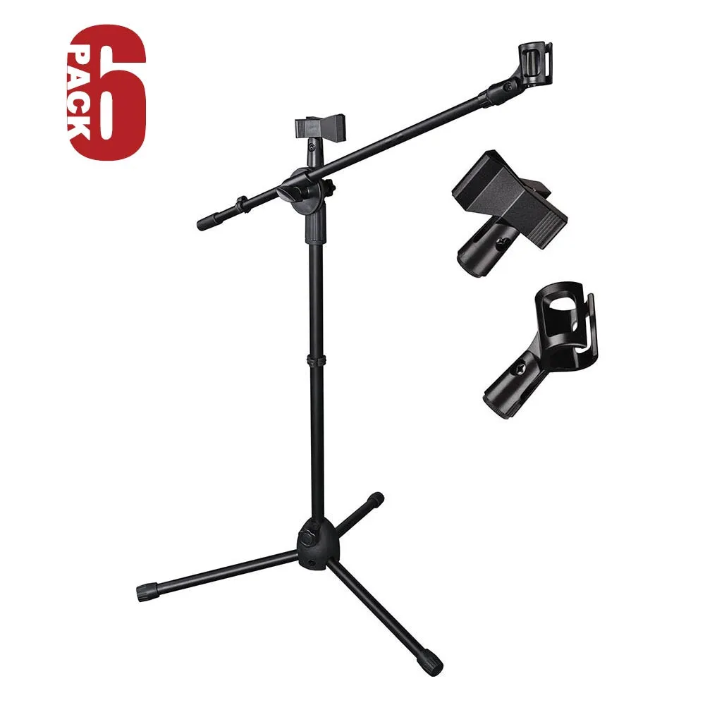 TheLAShop Mic Stand Boom Arm Dual Mic Mounts Height 2'8" to 5'11"