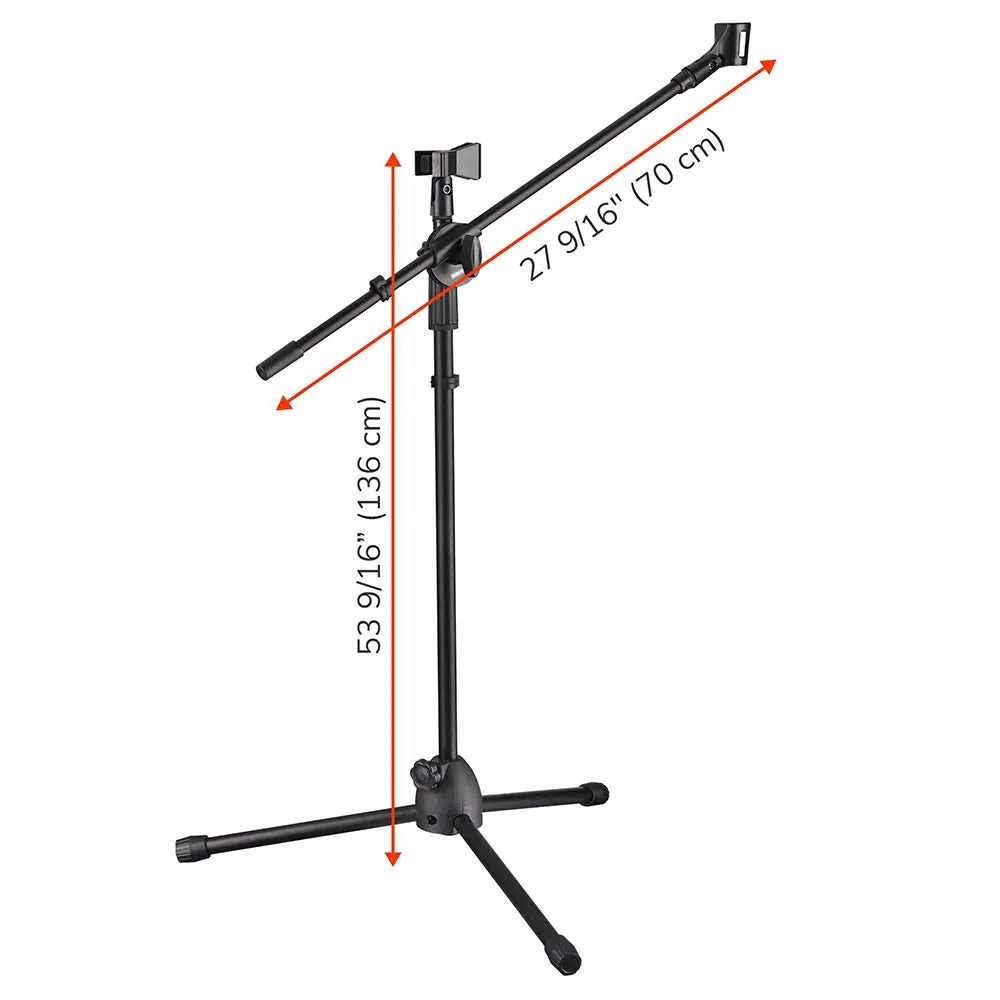 TheLAShop Mic Stand Boom Arm Dual Mic Mounts Height 2'8" to 5'11"